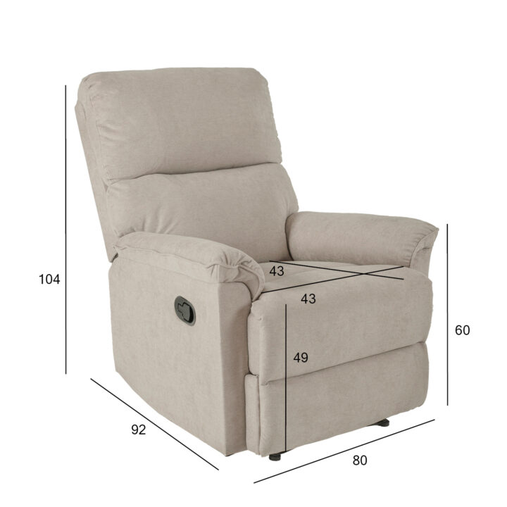 Tugitool GUSTAV manuaalne recliner 80x92xH104cm, taupe Elutoamööbel Elutuppa jõuludeks