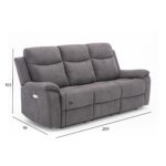 Diivan MILO 3-kohaline elektriline recliner 209x96xH103cm, hall Diivanid Diivanid