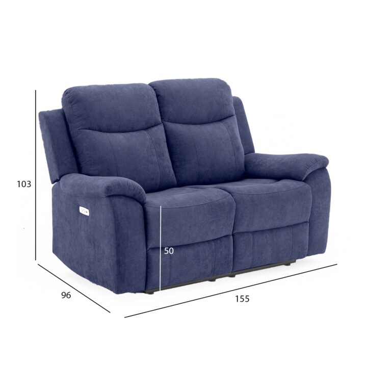 Diivan MILO 2-kohaline elektriline recliner, sinine Diivanid Diivanid