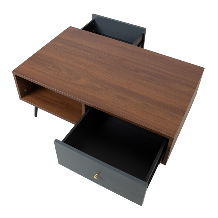 Diivanilaud RIO 98x60xH38cm, MDF pähkel/hall Diivanilauad ja abilauad Diivanilauad ja abilauad