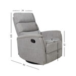 Tugitool BARCLAY kiikuv ja pöörlev manuaalne recliner 79x86xH105cm, helehall Elutoamööbel H01-500 Tugitoolid ja kiiktoolid