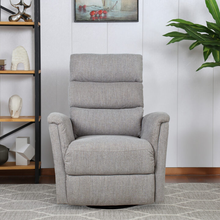 Tugitool BARCLAY kiikuv ja pöörlev manuaalne recliner 79x86xH105cm, helehall Elutoamööbel H01-500 Tugitoolid ja kiiktoolid
