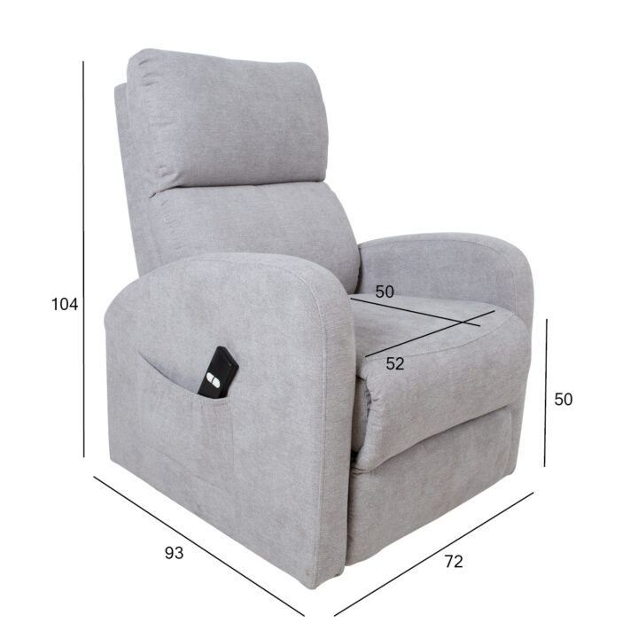 Tugitool BARNY elektriline lift recliner 72x93xH104cm, helehall Elutoamööbel Elutuppa jõuludeks