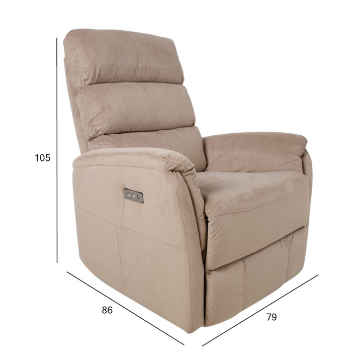 Tugitool BARCLAY elektriline recliner, helepruun Elutoamööbel H01-501 Recliner
