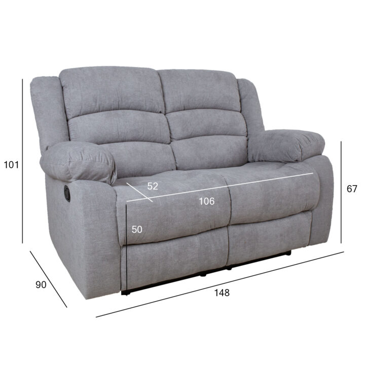 Diivan MALINA 2-kohaline manuaalne recliner, helehall Diivanid Diivanid