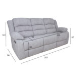 Diivan MALINA 3-kohaline manuaalne recliner, helehall Diivanid Diivanid