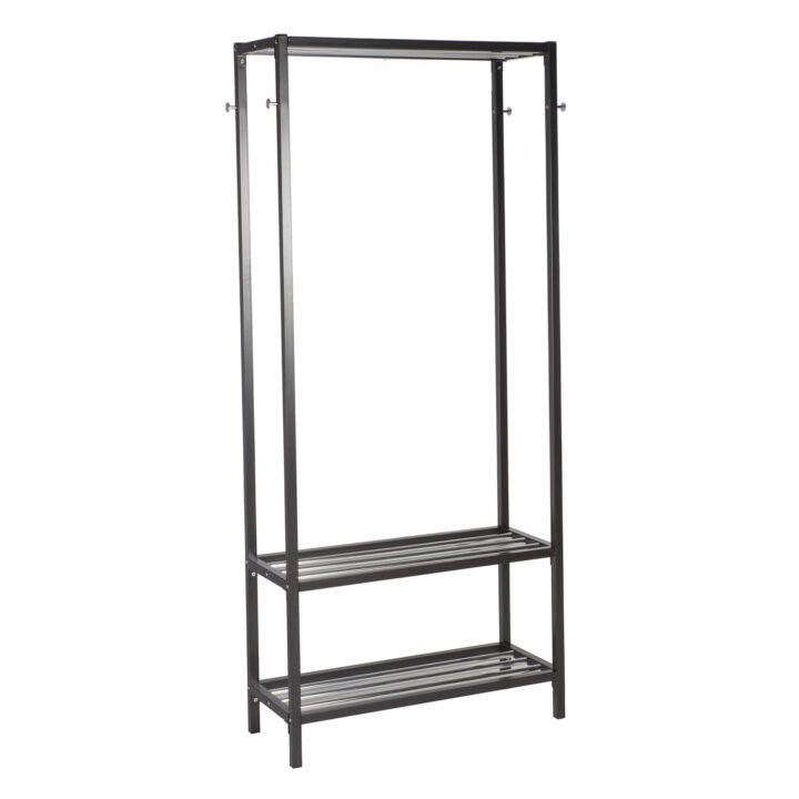 Esikuriiul STRAIGHT 85x32xH180cm, terasest raam, värvus: must / kroom Esik ja Garderoob Esikumööbel