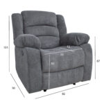 Tugitool MALINA manuaalne recliner, hall Diivanid 3+1 Diivanid 3+1