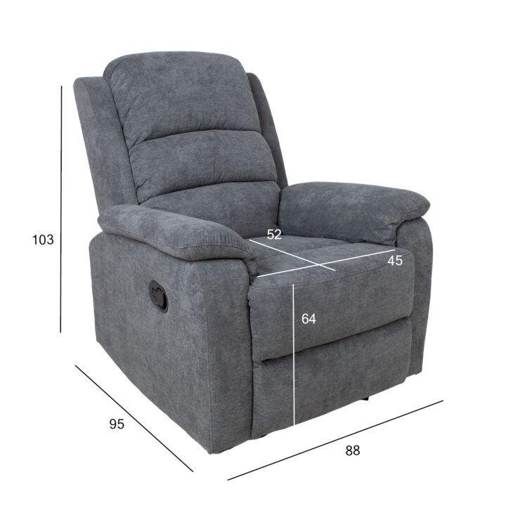 Tugitool MANUEL manuaalne recliner, hall Diivanid 3+1 Diivanid 3+1