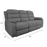 Diivan MIMI 3-kohaline elektriline recliner 208x93xH102cm, hall Diivanid Diivanid