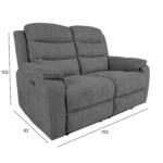 Diivan MIMI 2-kohaline elektriline recliner 153x93xH102cm, hall Diivanid Diivanid