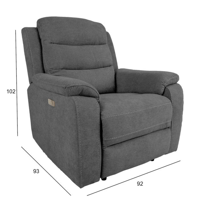 Tugitool MIMI elektriline recliner 92x93xH102cm, hall Diivanid 3+2+1 Diivanid 3+2+1