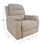 Tugitool MIMI elektriline recliner 92x93xH102cm, helehall Diivanid 3+1 Diivanid 3+1