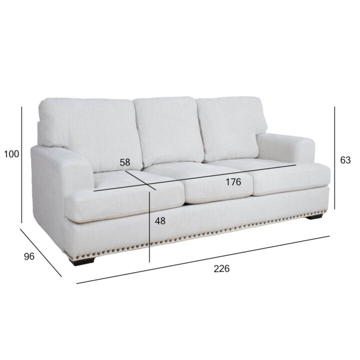 Diivan ILONA 3-kohaline 226x96xH10, valge Diivanid Diivanid