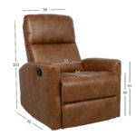 Tugitool DIEGO kiikuv ja pöörlev manuaalne recliner 78x95xH103cm, konjakipruun Elutoamööbel Recliner