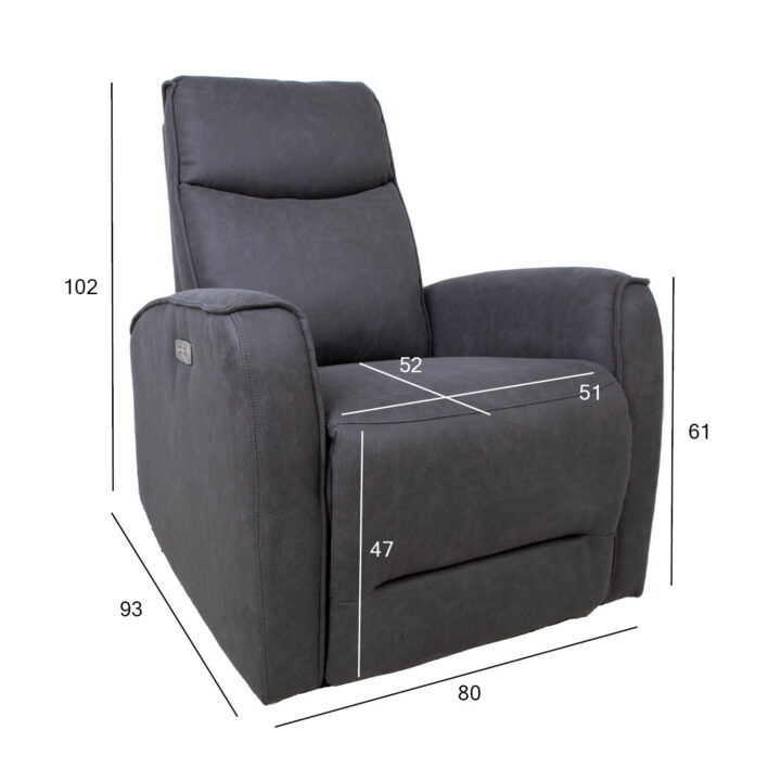 Tugitool BUSTER elektriline recliner, hall Elutoamööbel H01-500 Tugitoolid ja kiiktoolid