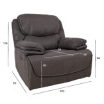 Tugitool GORDY manuaalne recliner 100x93xH106cm, hall Diivanid 3+1 Diivanid 3+1