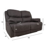 Diivan GORDY 2-kohaline manuaalne recliner 163x93xH106cm, hall Diivanid Diivanid