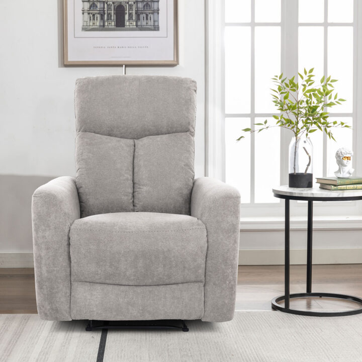 Tugitool GEMMA manuaalne recliner 89x98xH106cm, helehall Elutoamööbel