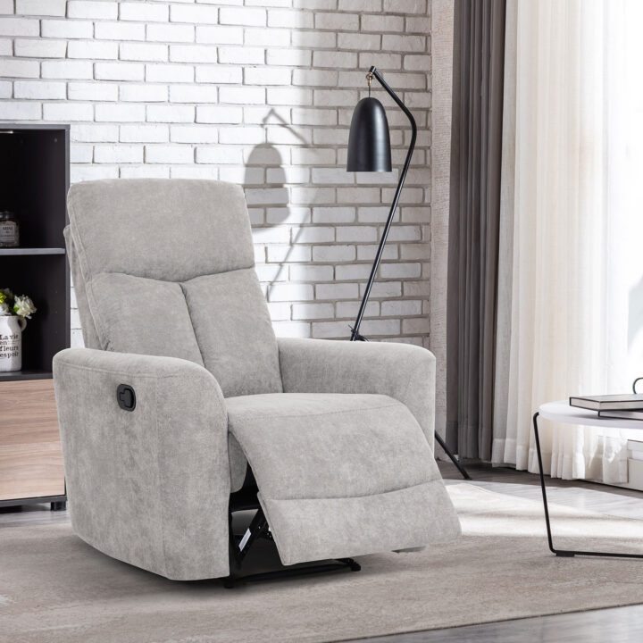 Tugitool GEMMA manuaalne recliner 89x98xH106cm, helehall Elutoamööbel