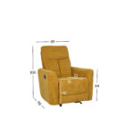 Tugitool GEMMA manuaalne recliner 89x98xH106cm, tumekollane Elutoamööbel