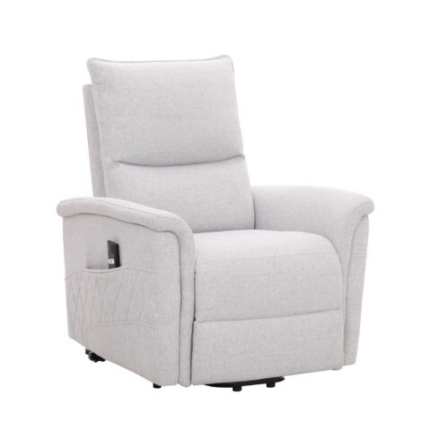 Tugitool GIANNI elektriline lift recliner 85x86xH106cm, hallikasvalge Elutoamööbel