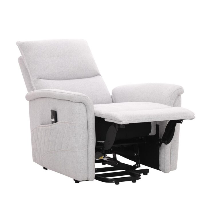 Tugitool GIANNI elektriline lift recliner 85x86xH106cm, hallikasvalge Elutoamööbel