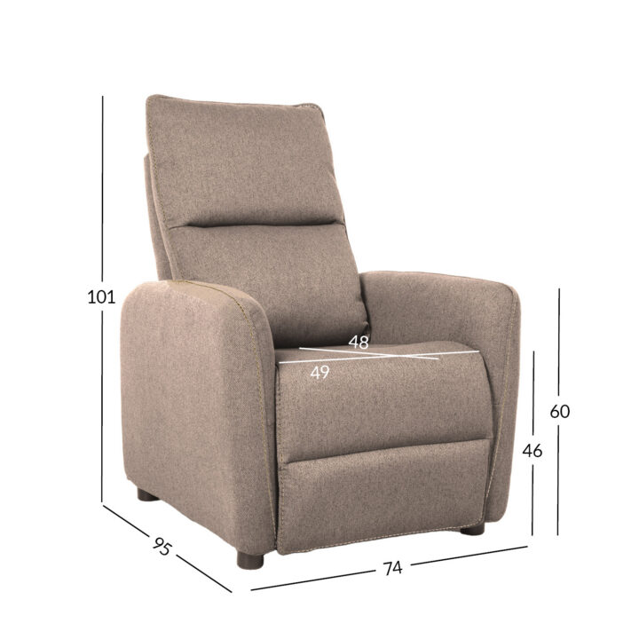 Tugitool ZAC push back recliner 74x95xH101cm, beež Elutoamööbel