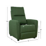 Tugitool ZAC push back recliner 74x95xH101cm, roheline Elutoamööbel