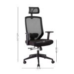 Töötool JOY 64x64xH115-125cm, must Arvutitoolid ja töötoolid Arvutitoolid ja töötoolid