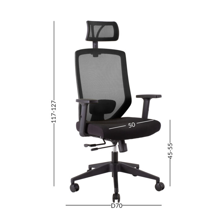 Töötool JOY 64x64xH115-125cm, must Arvutitoolid ja töötoolid Arvutitoolid ja töötoolid
