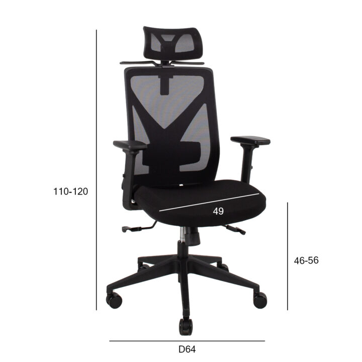 Töötool MIKE 64x65xH110-120cm, must Arvutitoolid ja töötoolid Arvutitoolid ja töötoolid
