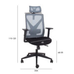 Töötool MIKE 64x65xH110-120cm, must/hall Arvutitoolid ja töötoolid Arvutitoolid ja töötoolid