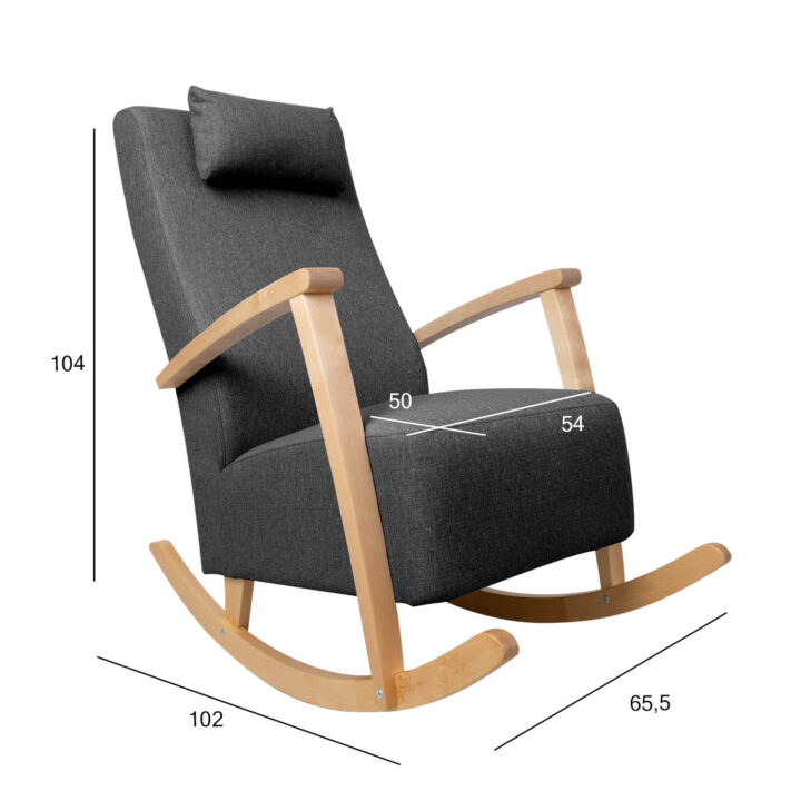 Kiiktool VENLA 65,5x102xH104cm, tumehall Elutoamööbel H01-500 Tugitoolid ja kiiktoolid