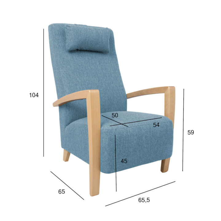 Tugitool VENLA 65,5x65xH104cm, helesinine Elutoamööbel H01-500 Tugitoolid ja kiiktoolid