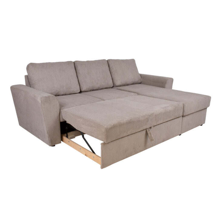Nurgadiivanvoodi INGMAR 242×168/92xH92cm, hallikasbeež velvet Elutoamööbel Diivanid