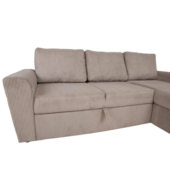 Nurgadiivanvoodi INGMAR 242×168/92xH92cm, hallikasbeež velvet Elutoamööbel Diivanid