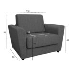 Tugitoolvoodi VESPER 112x83xH86cm, tumehall Elutoamööbel H01-500 Tugitoolid ja kiiktoolid