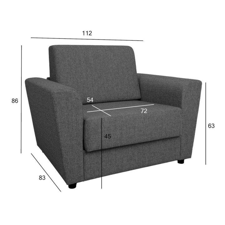 Tugitoolvoodi VESPER 112x83xH86cm, tumehall Elutoamööbel H01-500 Tugitoolid ja kiiktoolid