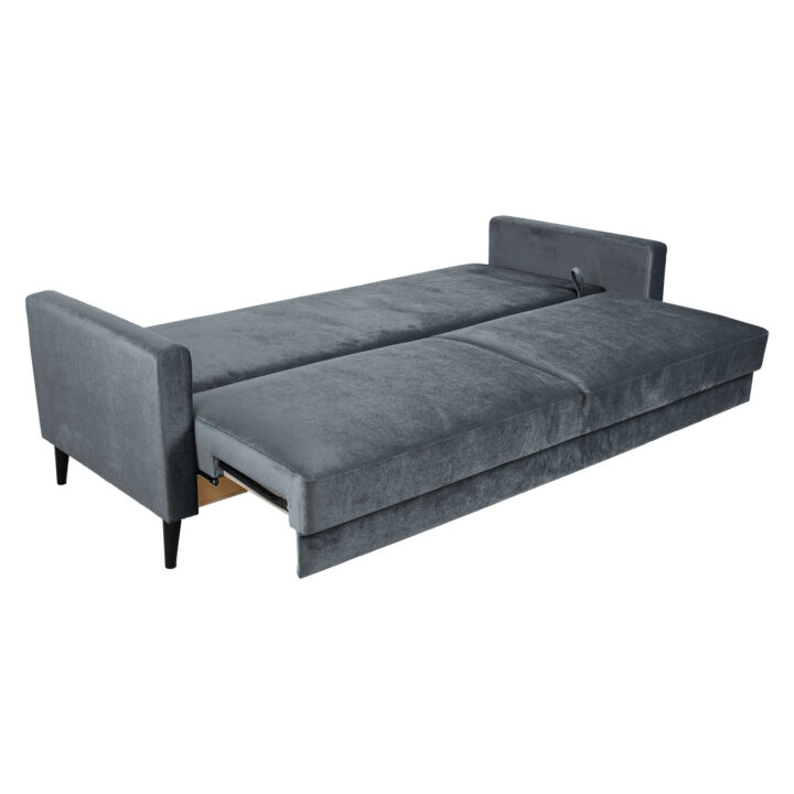 Diivanvoodi ANNA pesukastiga 222x86xH98cm, hall samet Diivanid Diivanid