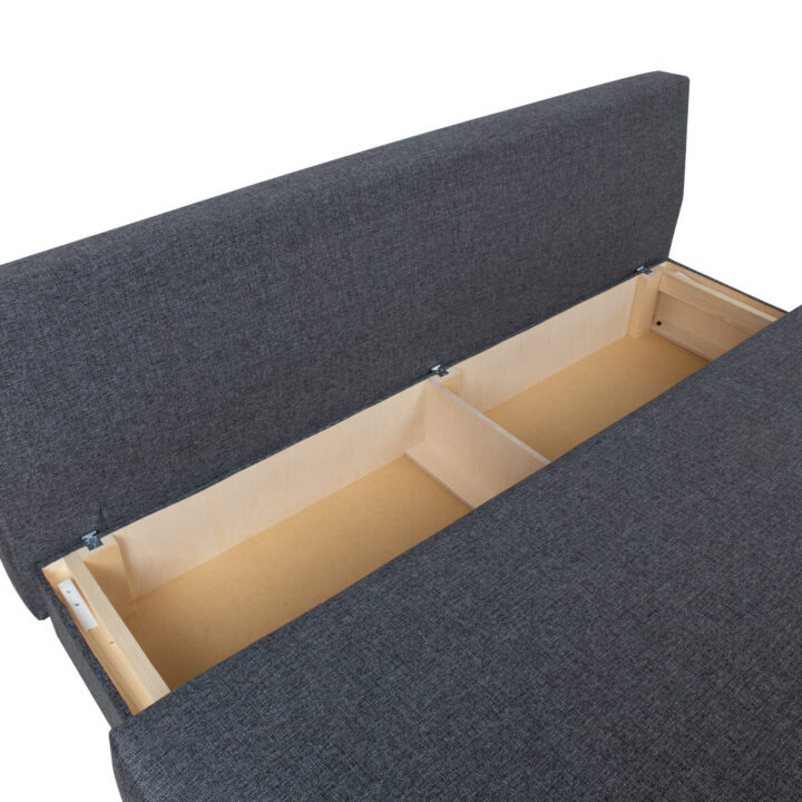 Diivanvoodi VELLA pesukastiga 195x92xH76cm, tumehall Diivanid Diivanid