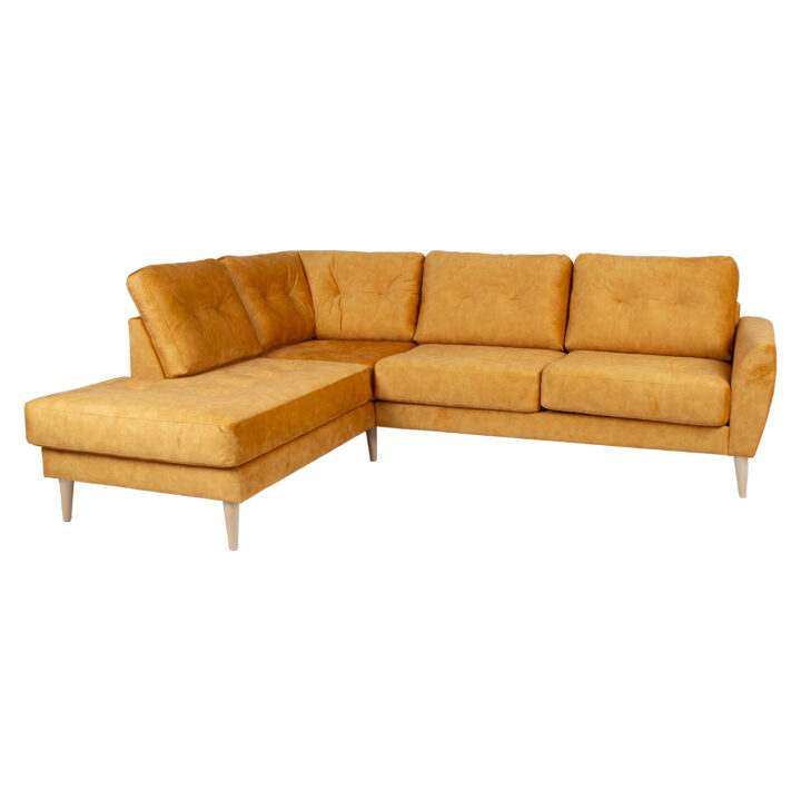 Nurgadiivan HEIVI VN 250×200/90xH90cm, kollane samet Diivanid Diivanid