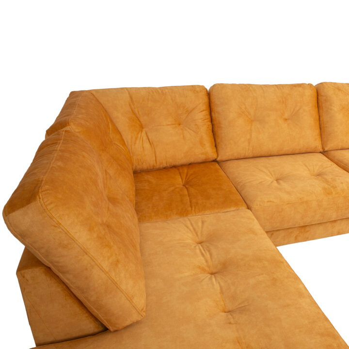 Nurgadiivan HEIVI VN 250×200/90xH90cm, kollane samet Diivanid Diivanid