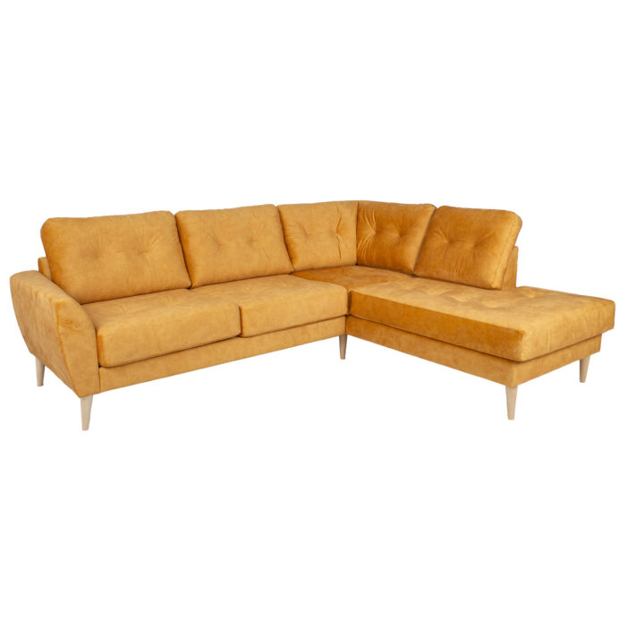 Nurgadiivan HEIVI PN 250×200/90xH90cm, kollane samet Diivanid Diivanid