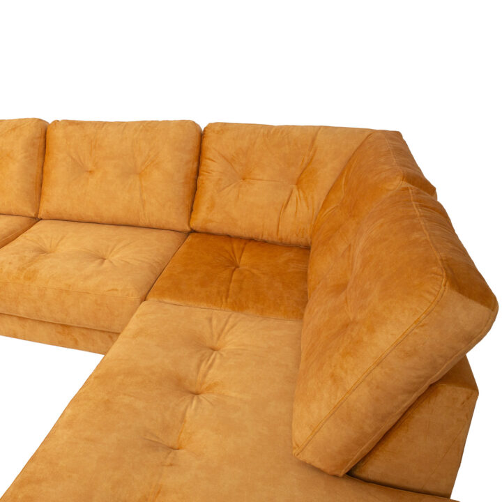 Nurgadiivan HEIVI PN 250×200/90xH90cm, kollane samet Diivanid Diivanid