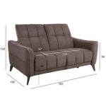 Diivan CATHY 2-kohaline elektriline recliner 162x100xH100cm, helepruun Diivanid Diivanid