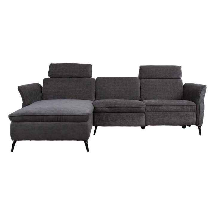 Nurgadiivan DAYTON VN, elektriline recliner 268×157/94xH100cm, tumehall Diivanid Diivanid