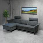 Nurgadiivan DAYTON VN, elektriline recliner 268×157/94xH100cm, tumehall Diivanid Diivanid