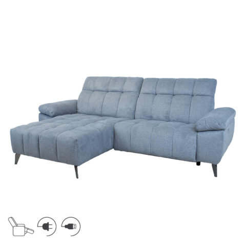 Nurgadiivan LUZERN VN elektriline recliner 264×160/87xH85cm, sinakashall Diivanid Diivanid