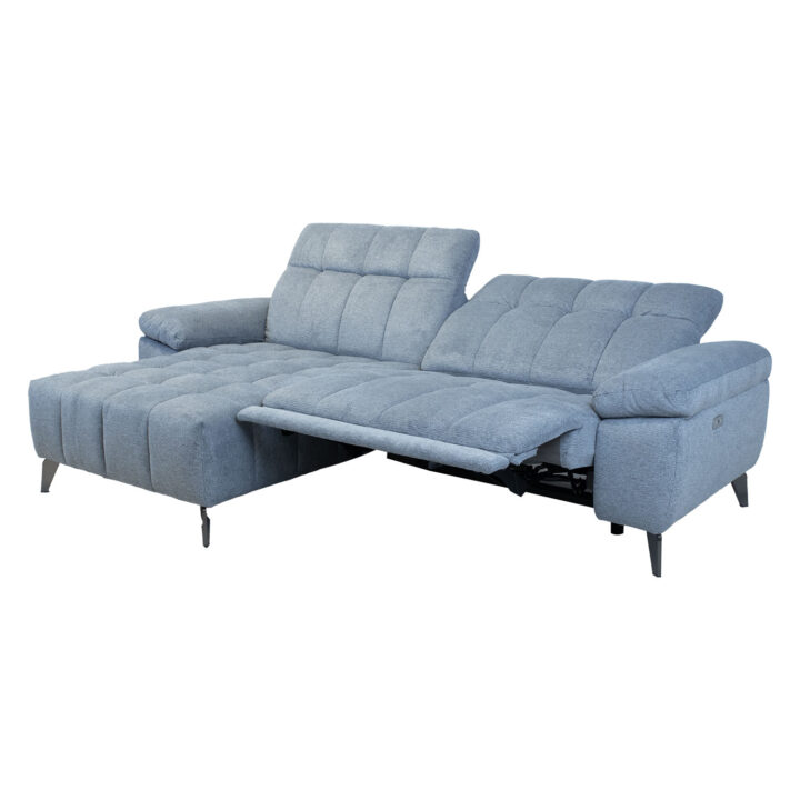 Nurgadiivan LUZERN VN elektriline recliner 264×160/87xH85cm, sinakashall Diivanid Diivanid